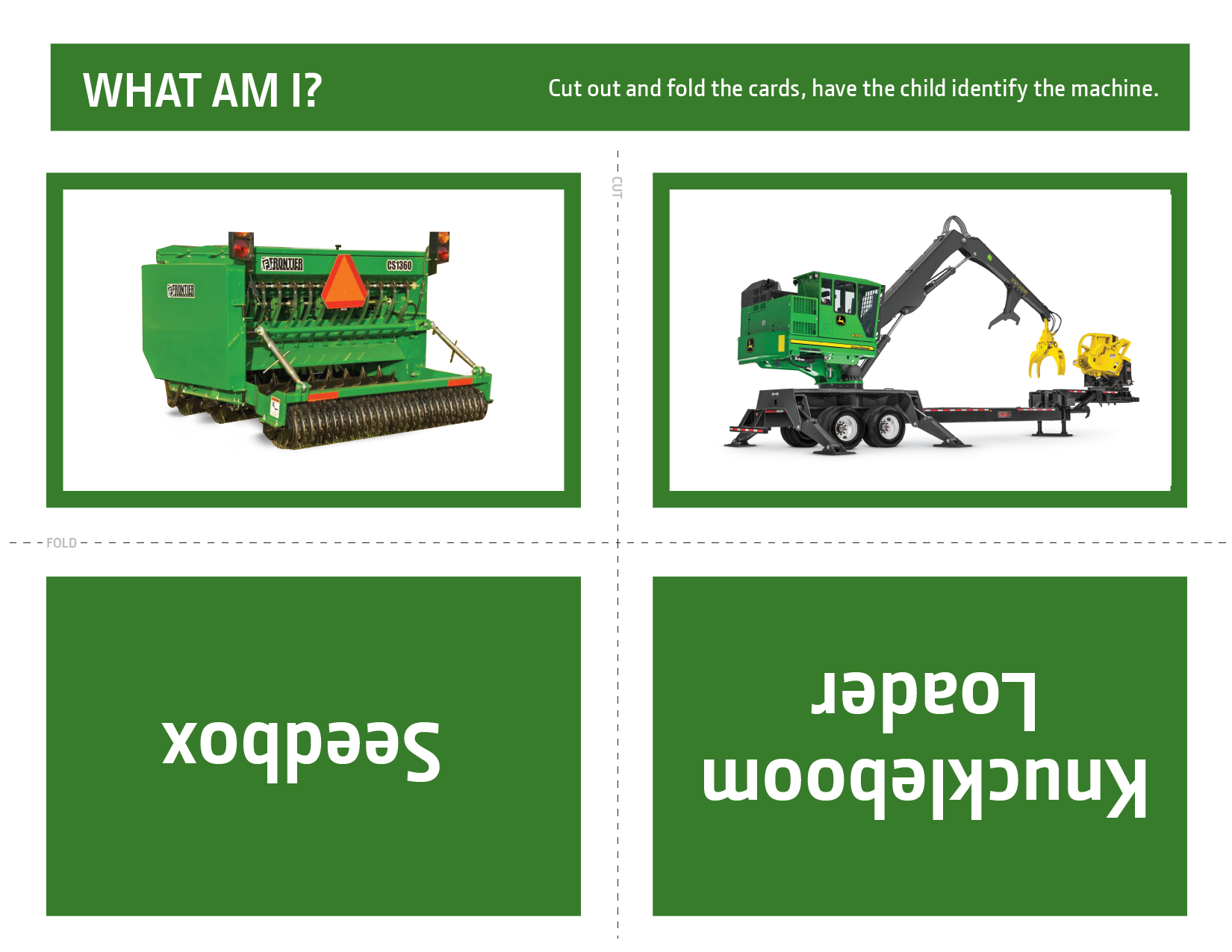 John Deere What am I? Activity 2