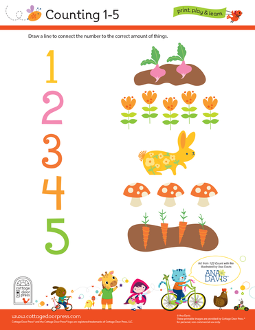 Free Counting Activity for Toddlers and Preschool 1-5