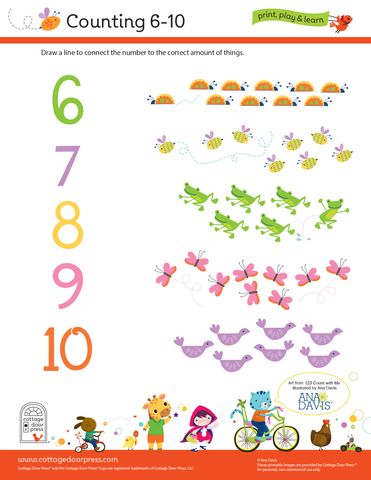 Free Counting Activity for Toddlers and Preschool 6-10