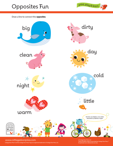 Free Opposites Activity for Toddlers and Preschool