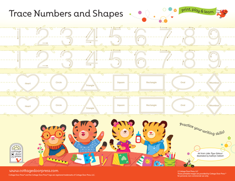 Free Number and Shape Tracing Activity for Toddlers and Preschool